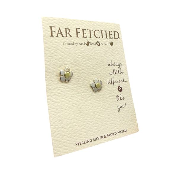 Far Fetched Jewelry - Far Fetched Flower Daisy Post Stud Earrings 925 Sterling Silver Fair Trade